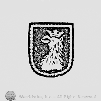 Shield shape with and eagle with crown inside.