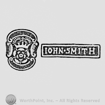 Words John Smith and a flower with crown.