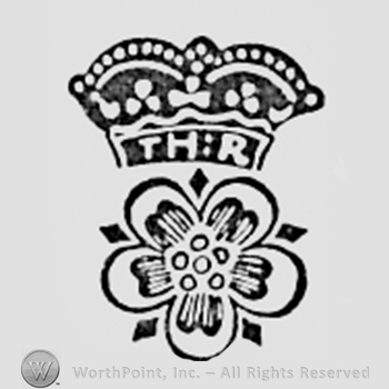 Flower with crown and initials T H R.