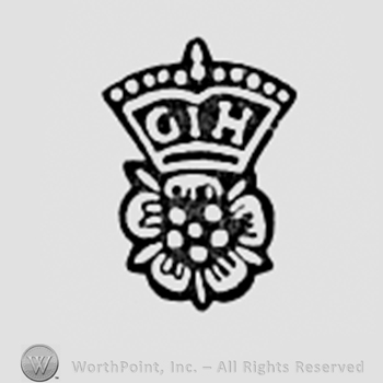 Flower with crown and initials G H.