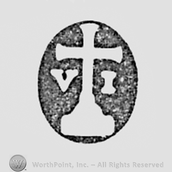 Cross and initials V J.