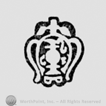 Shape similar with a kettle with crown and initials C B.