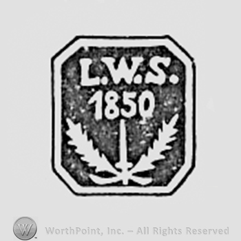 Cross and two branches; letters L.W.S and year 1850written above.