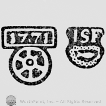 Wheel and year 1771; letters ISF above a chain.