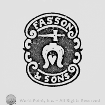 Sword, horseshoe and a heart; words FASSON & SONS written above and bellow.