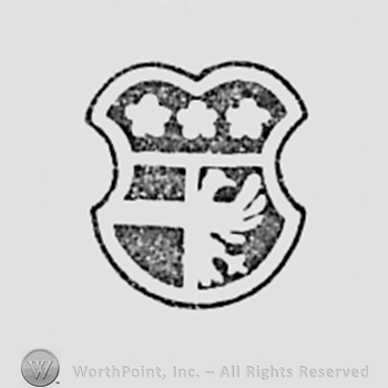 Half bird and three stars above, all on a shield.