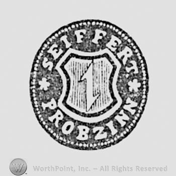 Number 1 on a shield; words SEIFFERT PROBZINN, all inside a circle.