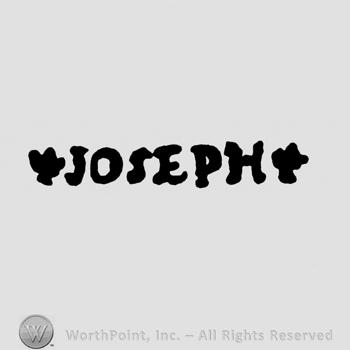 Joseph written between fleur de lis symbols.