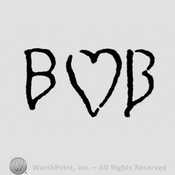 Two letters B with a heart shape in the middle.