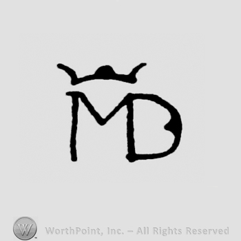 Letters MD with crown.