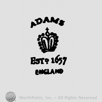 Crown with cross in the middle;word Adams on top;Est 1657 England written below.
