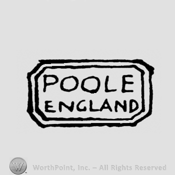 Rectangle with Poole England written inside.