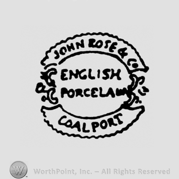 English Porcelain in the middle;John Rose & Co written on top;Coalport at the bottom
