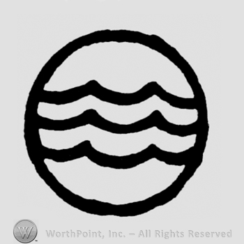 Circle with waves inside.