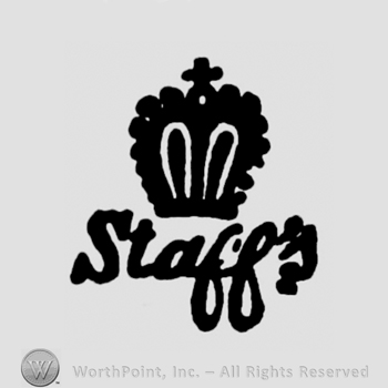 Crown with cross on top;word Staff's below.