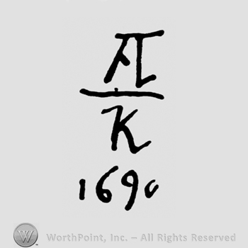 Letter A above letter K;1690 written below.