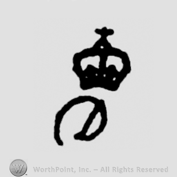 Crown with cross and letter D below.
