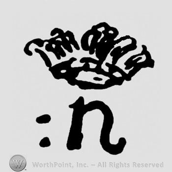 Letter N with crown.