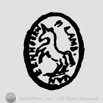 Unicorn inside an oval;Lamb Van Eenhoorn written inside.
