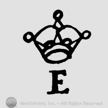 Letter E with crown.
