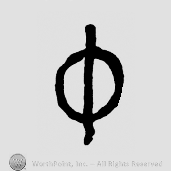 Circle with vertical bar.