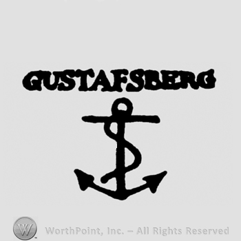 Anchor with rope and word Gustafsberg on top.
