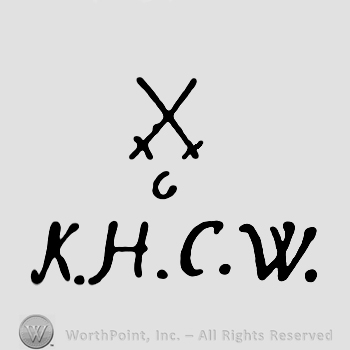 Two crossed swords and K H C W written below.