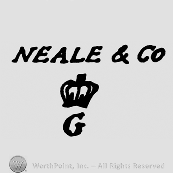 Crown in the middle;Neale & Co written on top;letter G below.