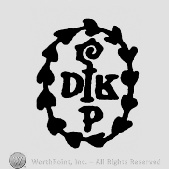 Oval with letters D K P inside.