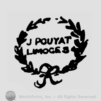 J Pouyat Limoges written inside a wreath.