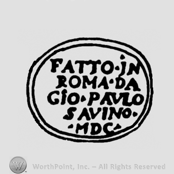 Text inside an oval:Fatto in Roma - Da Gio Pavlo Saving Mdc