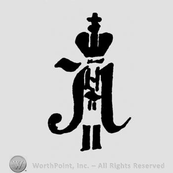 Letter A with crown and cross.