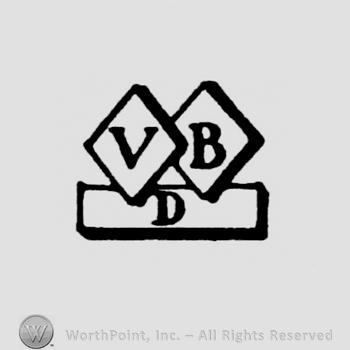 Diamonds with letters V and B inside;rectagnle with D.