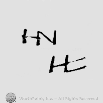 Monogram of letters HN and HC.