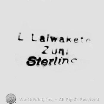L Laiwakete Zuni Sterling written.