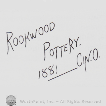 Text Rookwood Pottery 1881 Cin.O.