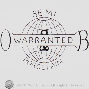 Globe and words SEMI PORCELAIN WARRANTED written above and bellow.
