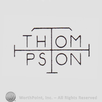 Word THOMPSON written over a T and a line.