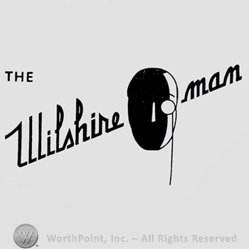 Words THE WILSHIRE MAN and a gentleman's face.
