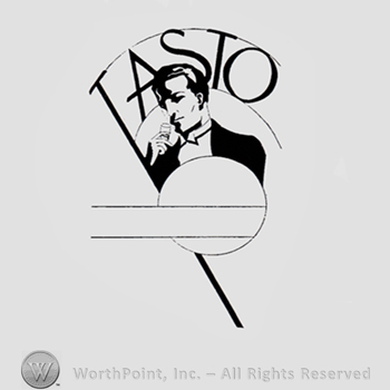 Word TASTO written above a gentleman with a glass.