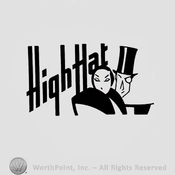 Word HIGH HAT written above a gentleman and a lady.