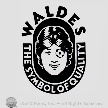 Woman's head; text WALDES THE SYMBOL OF QUALITY written around.