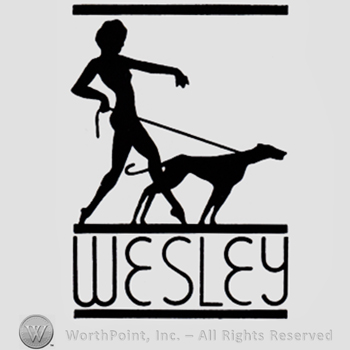 Woman with a dog and word WESLEY written bellow.