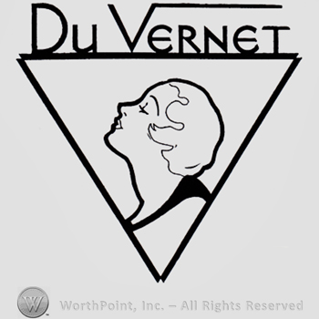 Woman's head in a triangle' words DU VERNET written above.