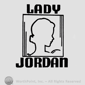 Woman's head and words LADY JORDAN written above and bellow.