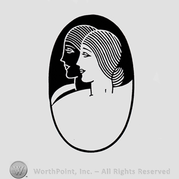 Woman's face in mirror.