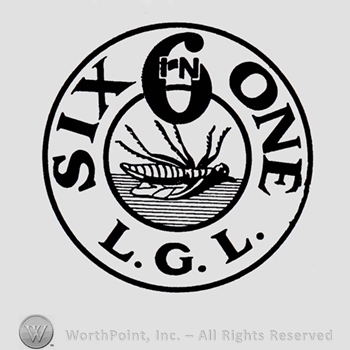 Insect inside a circle; SIX 6 ONE LGL written above.