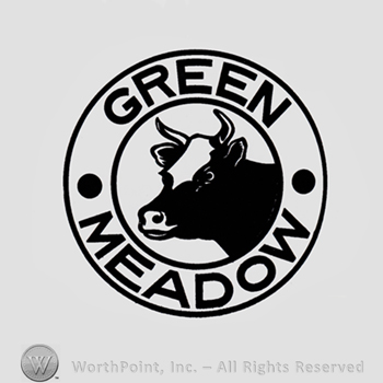Caw inside a circle and words GREEN MEADOW written on the edge.