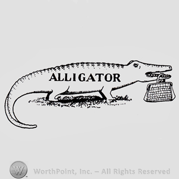Aligator with bag.