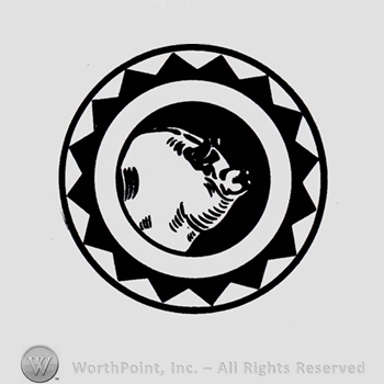 Pig inside a circle with nicked.